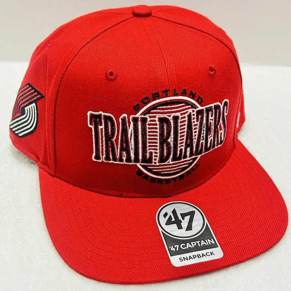 '47 Brand Portland Trail Blazers High Post Captain Snapback Hat‎ Adjustable Red